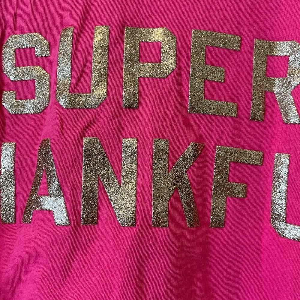 Crewcuts long sleeve t-shirt, size XL (12-14) pink ‘super thankful’ - Picture 3 of 6